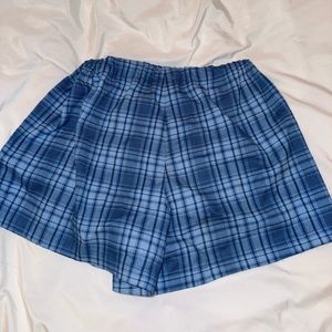 Blue Brandy Melville Plaid Shorts
